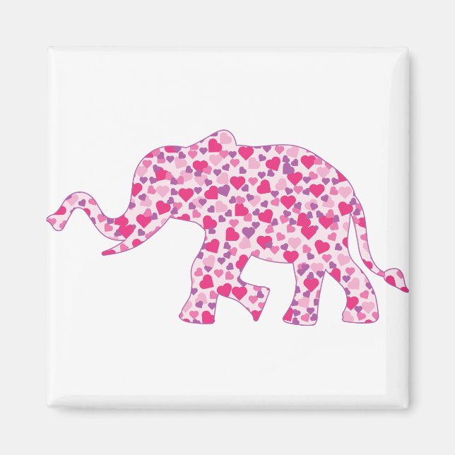 Íman Elefante, Rosa e Corações Roxos (Frente)