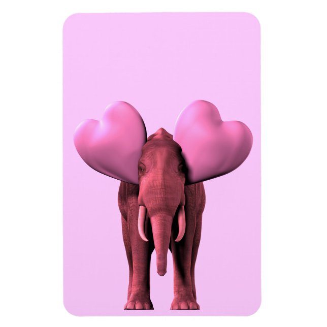 Íman Elefante Rosa Romântico (Vertical)