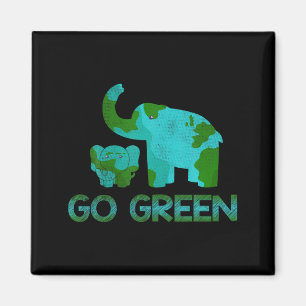 Íman Elefante Verde Vai Natureza Clima Proteger Hora Di