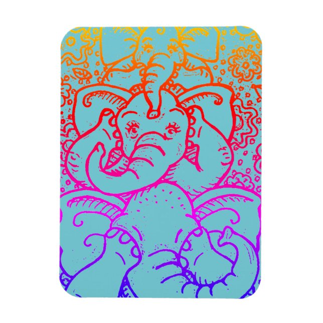 Íman ELEFANTES NÃO VEEM MAU MAGNET Rainbow (Vertical)