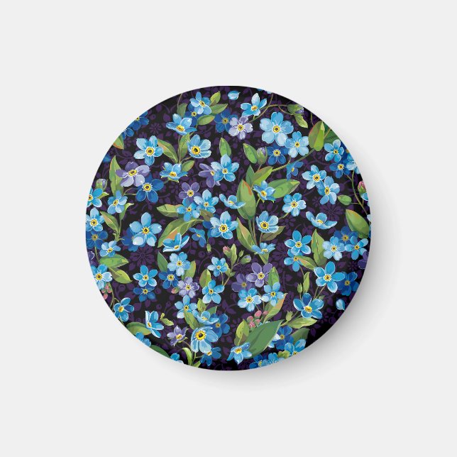 Íman Elegance Forget-Me-Not Floral Patterno (Frente)