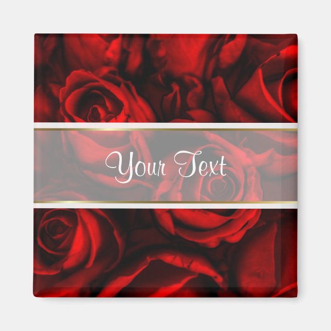 Íman Elegância da rosa vermelha (Frente)