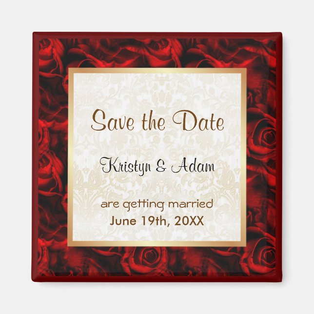 Íman Elegância da rosa vermelha (Frente)