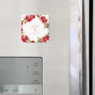 Íman Elegância em Casamento Vermelho Salve nossa Data