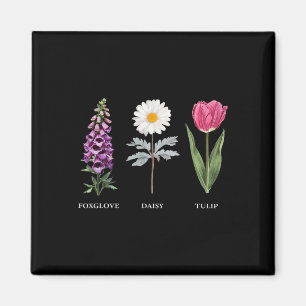 Íman Elegância Floral Foxglove Daisy Tulip Design