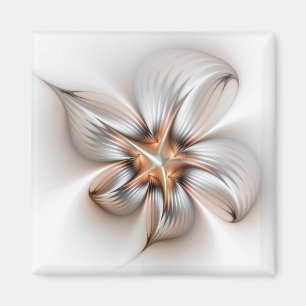 Íman Elegância Floral Moderna Abstrato de Arte Fractal