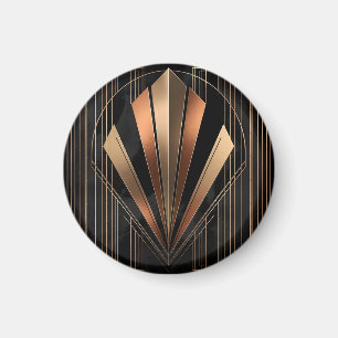 Íman Elegância Geométrica Metálica Art Déco