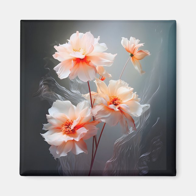 Íman Elegant Abstract Blush Flower Misty Flow (Frente)