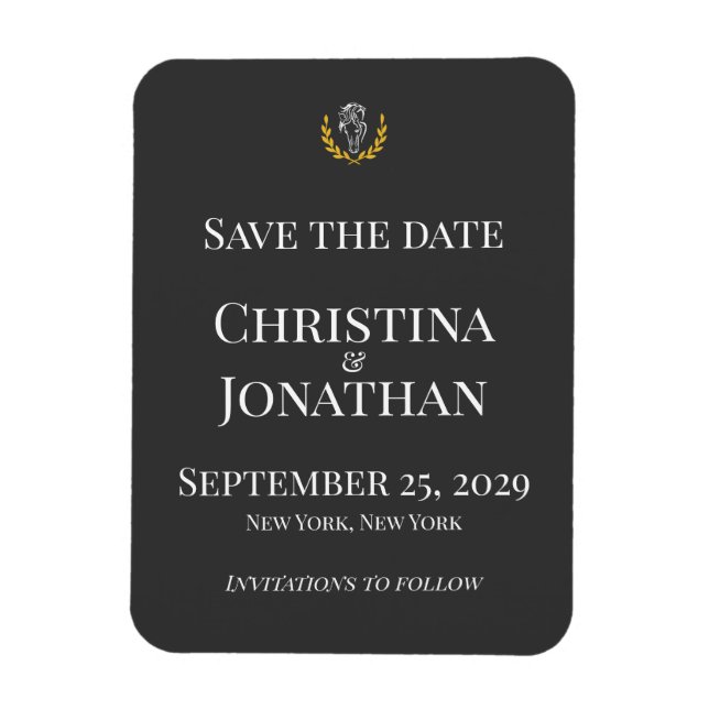 Íman Elegant Equestrian Save the Date Magnet (Vertical)