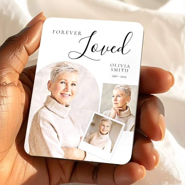 Íman Elegant Funeral Keepsake with Custom Photo Collage (Elegant Funeral Keepsake with Custom Photo Collage Magnet, Loss of Mother, Sympathy Gift)