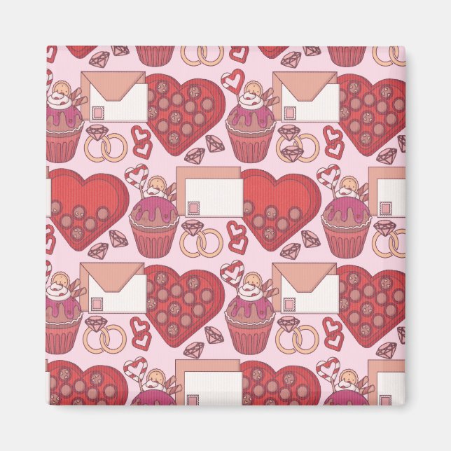 Íman Elegant Red Heart Love Theme Valentine’s Day Gift (Frente)