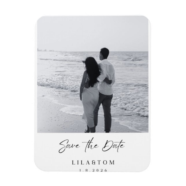 Íman Elegant Save the Date Wedding Card (Vertical)