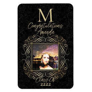 Íman Elegant Scroll + Gold Dots Congratulation Class of