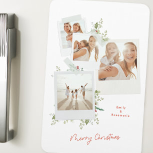 Íman Elegante Álbum de Fotos Botânico de Natal Festivo