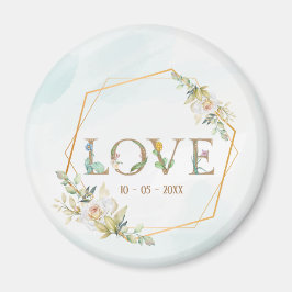 Íman Elegante Amor Floral Verde Dourado