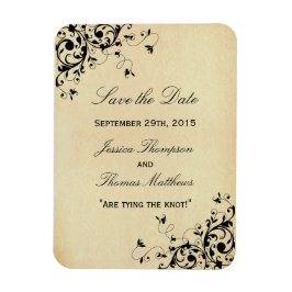 Íman Elegante Antique Swirls Casando Salve A Data