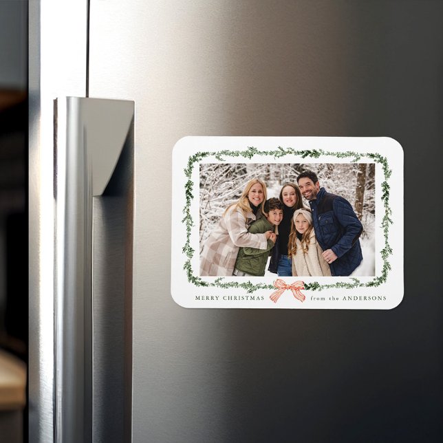 Íman Elegante Arco Vermelho Greenery Garland Foto de Na (Criador carregado)