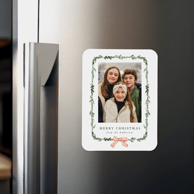 Íman Elegante Arco Vermelho Greenery Garland Foto de Na (Criador carregado)