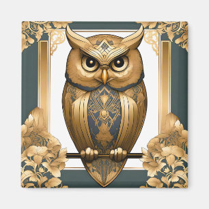 Íman Elegante Art Deco Owl
