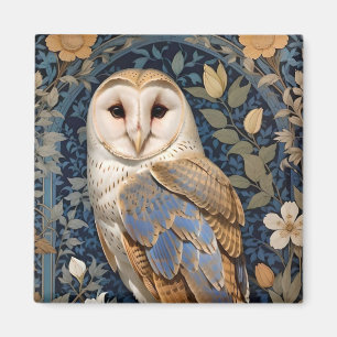Íman Elegante Barn Owl William Morris Inspirou Floral