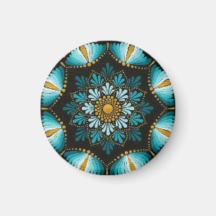 Íman Elegante Blue Mandala Sacred Geometry Boho Zen