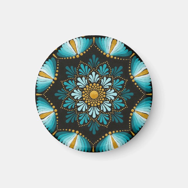 Íman Elegante Blue Mandala | Sacred Geometry Boho | Zen (Frente)