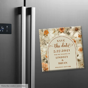 Íman Elegante Boho Terroso Marfim Oliva Floral Salve Da