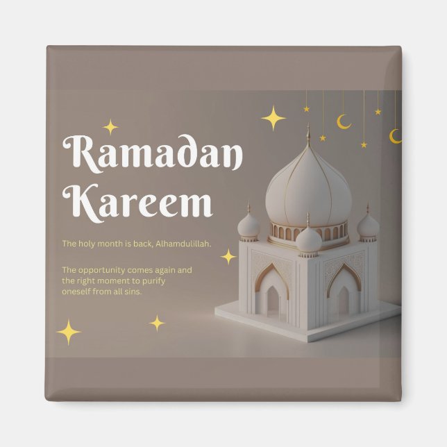 Íman Elegante Caligrafia Árabe Desejos de Ramadan (Frente)