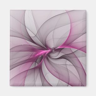 Íman Elegante Caos Moderno, Abstrato, Arte Fractal Rosa
