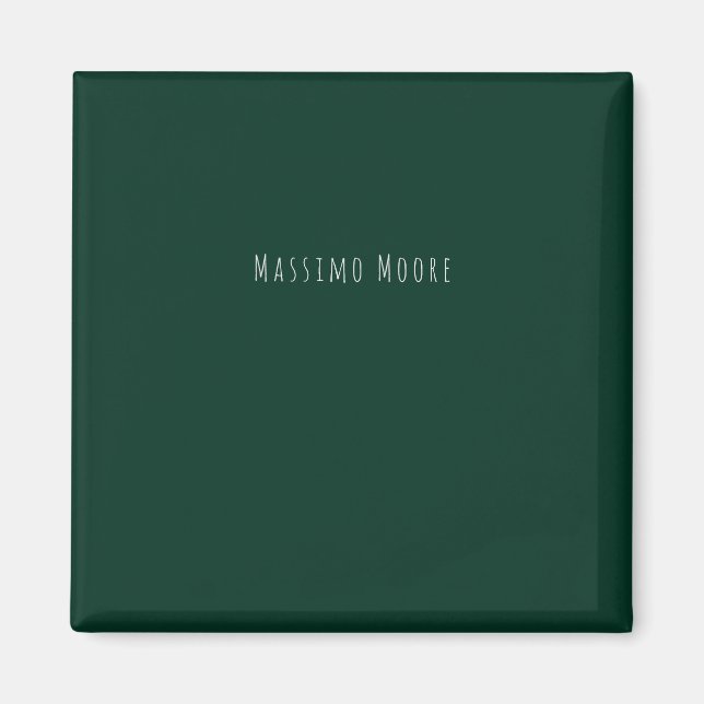 Íman Elegante Casual Simples Verde Escuro Próprio Nome (Frente)