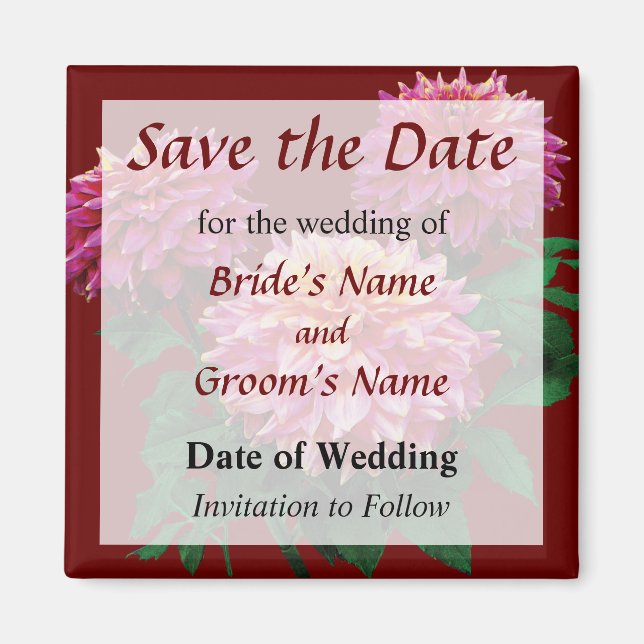 Íman Elegante Dahlia Kidds Climax Save the Date (Frente)