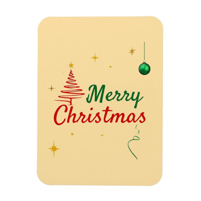Íman Elegante Design de Natal Feliz (Vertical)