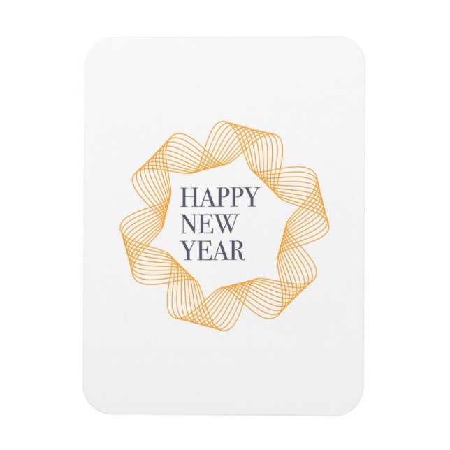 Íman Elegante, design simples de "Feliz ano novo" (Vertical)
