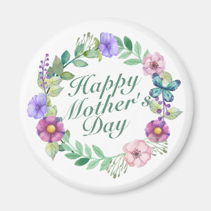 Íman Elegante Dia de as mães Feliz Magnet Floral Wreath