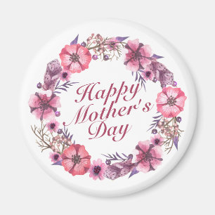 Íman Elegante Dia de as mães Feliz Magnet Floral Wreath