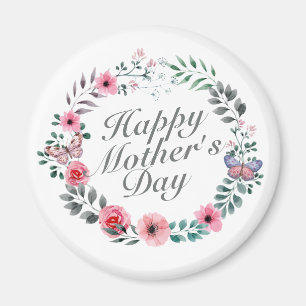 Íman Elegante Dia de as mães Feliz Magnet Floral Wreath