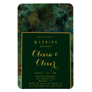 Íman Elegante Emerald Green e Dourado Casamento de Agit