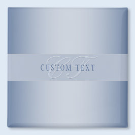 Íman Elegante escrita de monograma editável | Azul