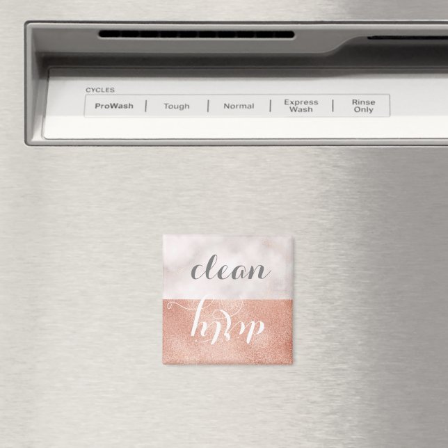 Íman Elegante Faux Rosa Dourado Magnet (In Situ (Dishwasher))