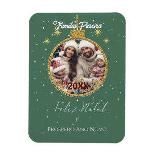 Íman Elegante Feliz Natal e Próspero Ano Português