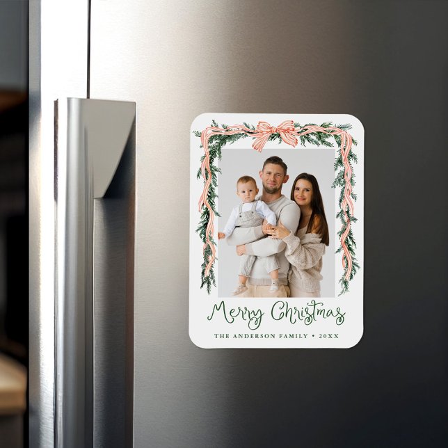 Íman Elegante Foto de Feriado de Arco Greenerado Vermel (Criador carregado)