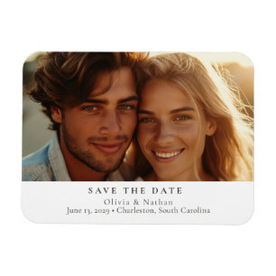 Íman Elegante Foto Minimalista Moderna Save the Date
