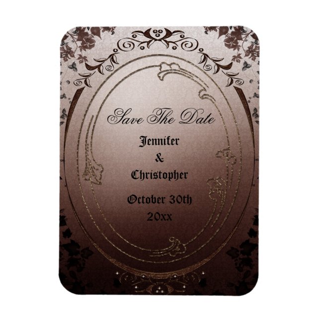 Íman Elegante Gothic Salve O Casamento De Data (Vertical)