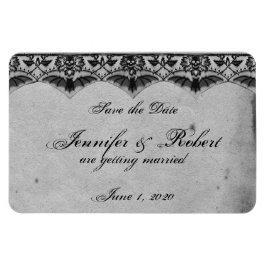 Íman Elegante Gótico Lace Posh Casamento Salve Data