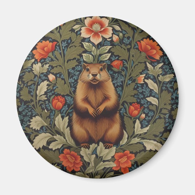 Íman Elegante Groundhog William Morris Inspirado (Frente)
