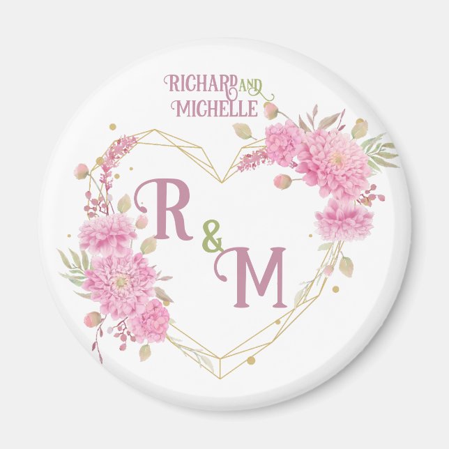 Íman Elegante Mínimo Chic Nome monograma da letra inici (Frente)