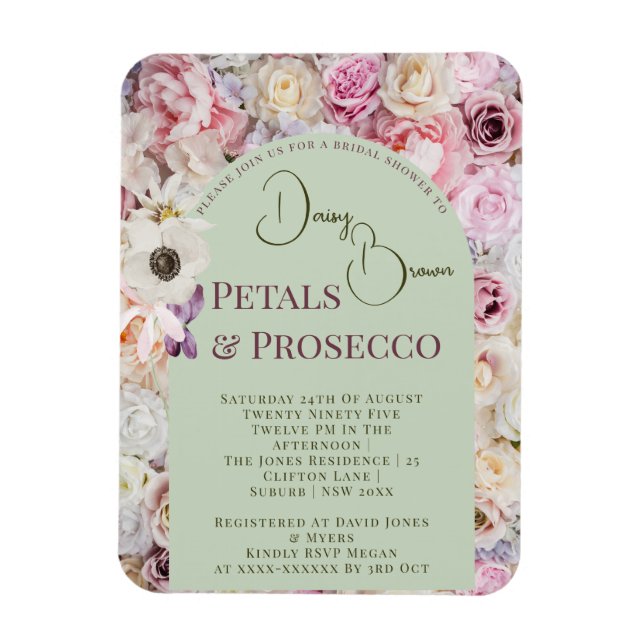 Íman Elegante Mint Green Floral Arch Summer Showe (Vertical)