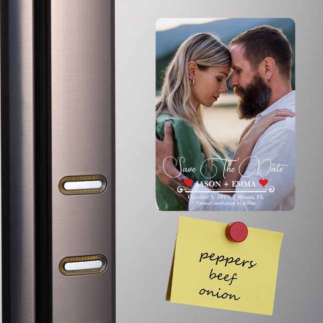 Íman Elegante Modern Salva O Modelo De Foto De Data (Criador carregado)