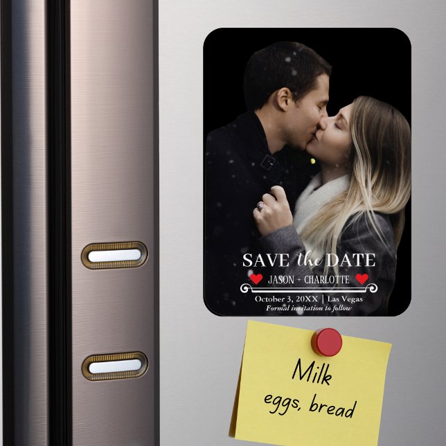 Íman Elegante Modern Salva O Modelo De Foto De Data (Criador carregado)