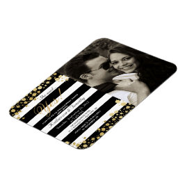 Íman Elegante Moderno Faux Dourados Splatters and Strip